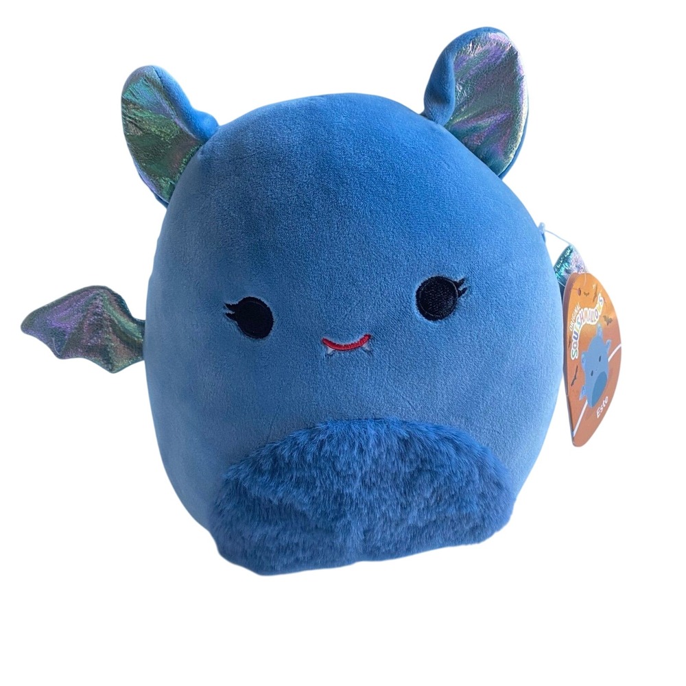 Squishmallow Este Blue‎ Bat New with Tags Shiny Wings Ears 8"